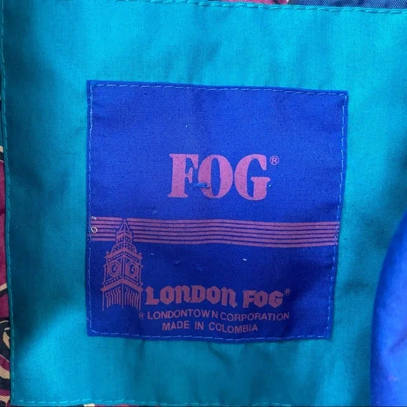 Vintage London Fog Pink Blue Puffer Jacket Warm Winter Coat womens size small - Picture 5 of 10